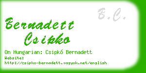 bernadett csipko business card
