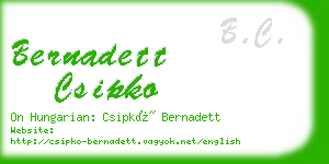 bernadett csipko business card